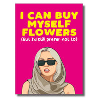 Pink Buy Flowers Card